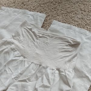 Love Tree cream linen blend wide leg pant